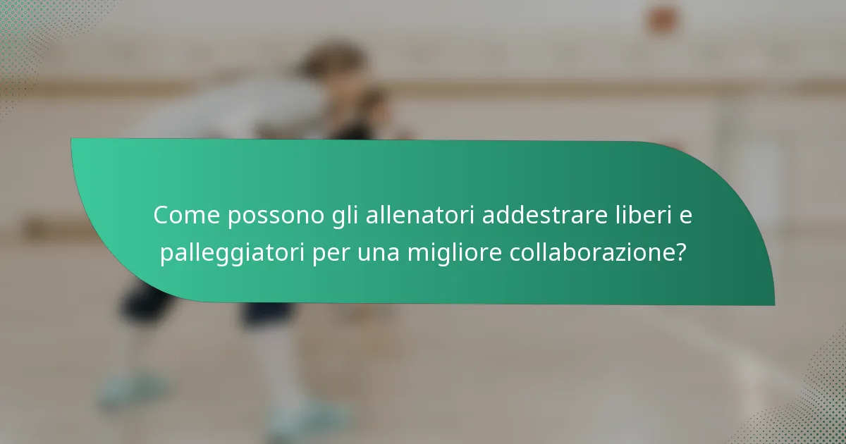 Come possono gli allenatori addestrare liberi e palleggiatori per una migliore collaborazione?
