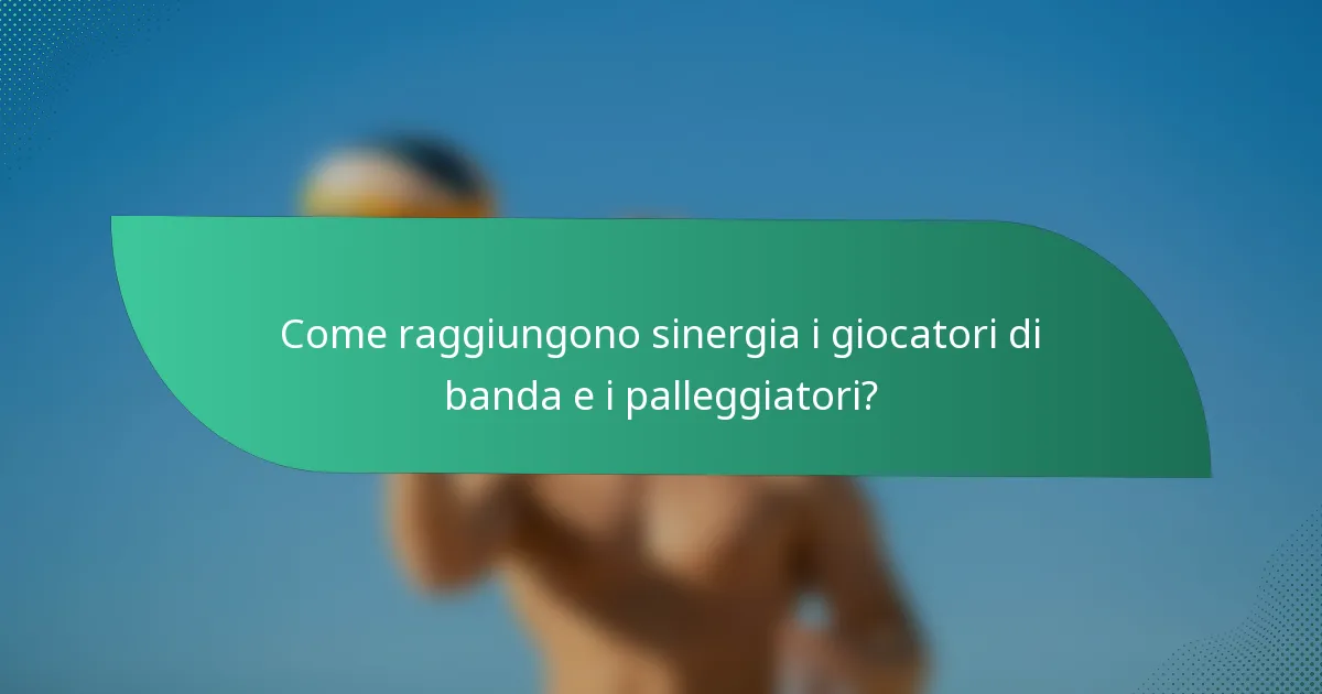 Come raggiungono sinergia i giocatori di banda e i palleggiatori?