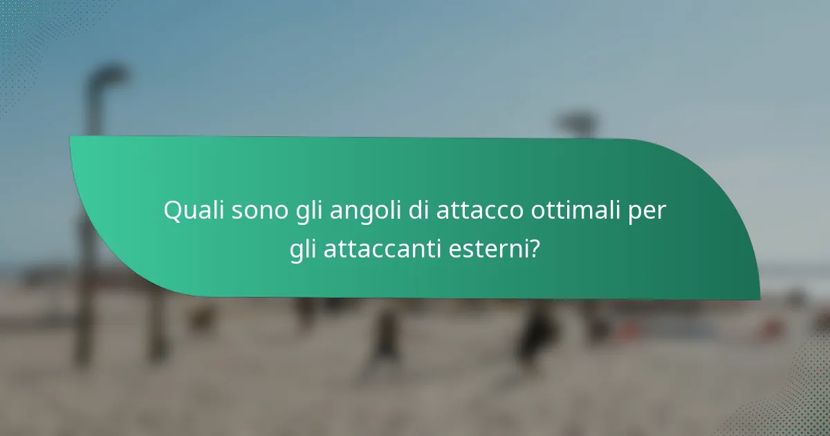 Quali sono gli angoli di attacco ottimali per gli attaccanti esterni?